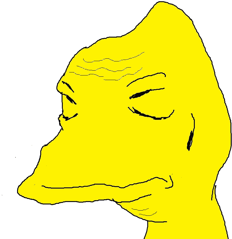 Yarl: a yellow creature with a long snout and heavy, half-closed eyes